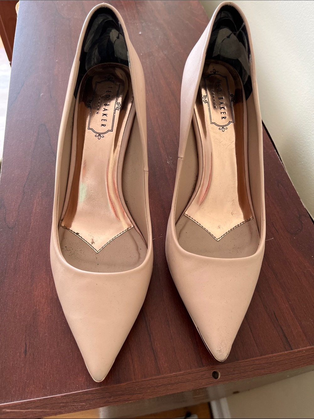 Ted Baker Nude Pink Pointed Toe Pumps
